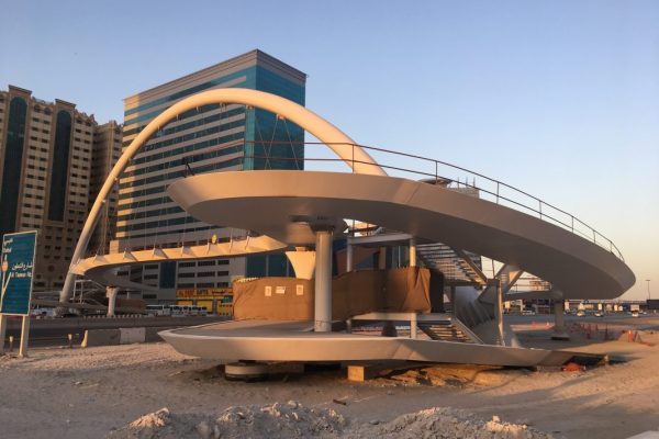 Futuristic style pedestrian bridge -Sharjah