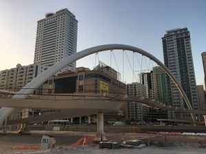 Futuristic style pedestrian bridge -Sharjah