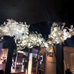 Various artisitc designs of lighting features and chandeliers