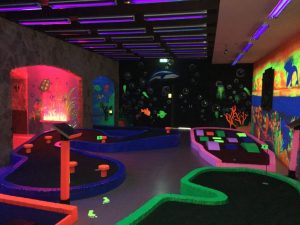 Glowing paint finished indoor Golf playground @ Arabian Centre Dubai