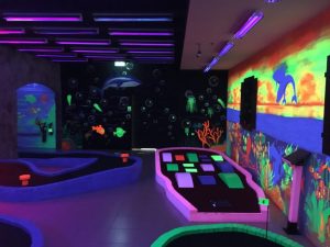 Glowing paint finished indoor Golf playground @ Arabian Centre Dubai