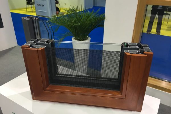 Hybrid window system in both Aluminum and Wood finishes