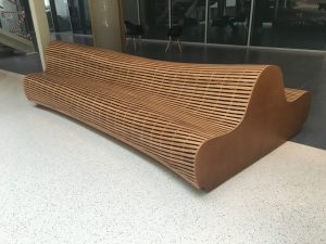 Natural bended wood bench designs
