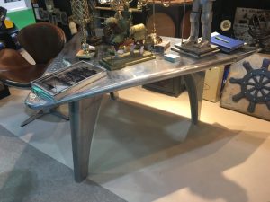 Nicely imitated aircraft wing table @ Index Show Dubai