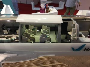 Scale model of Airbus A320 showing Asian Style interior by HAECO Private Jet solutions @ MEBAA 2016
