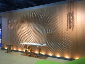 Sophisticated high end 3D wooden wall cladding