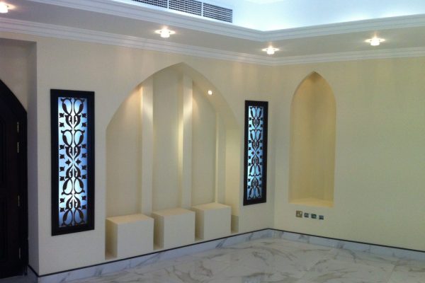 Decorative works using acrylic panels