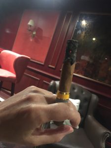 Enjoying cigar