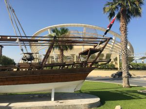 Tradditional UAE Dhow fishing boat statue
