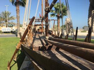 Tradditional UAE Dhow fishing boat statue